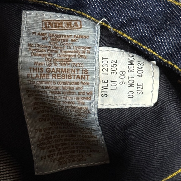Tyndale FR Flame Resistant Denim Blue Jeans Men Sz 40X31 Indura Style I230T USA - Picture 6 of 7